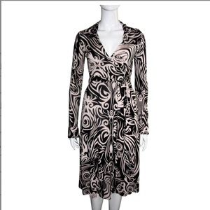 Diane Von Furstenberg Silk Tattoo Julie Wrap Dress